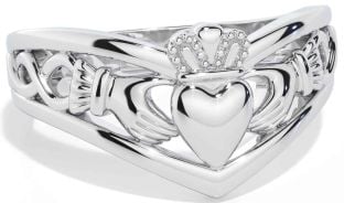 Silver Celtic Claddagh Ring