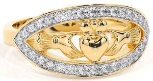 Diamond Gold Claddagh Ring