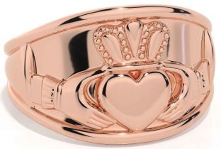 Men's Rose Gold Silver Claddagh Ring