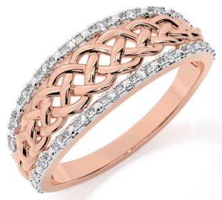Diamond Rose Gold Celtic Ring