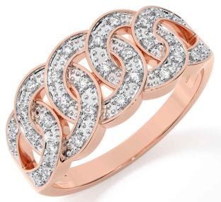 Diamond Rose Gold Celtic Ring