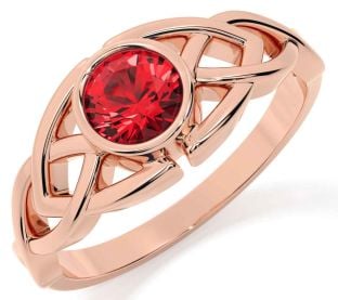 Ruby Rose Gold Silver Celtic Trinity Knot Ring