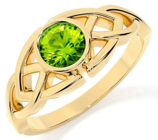 Peridot Gold Celtic Trinity Knot Ring