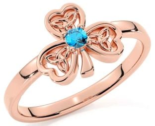 Topaz Rose Gold Shamrock Ring