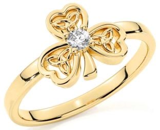 Diamond Gold Shamrock Ring