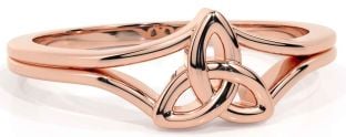 Rose Gold Silver Celtic Trinity Knot Ring