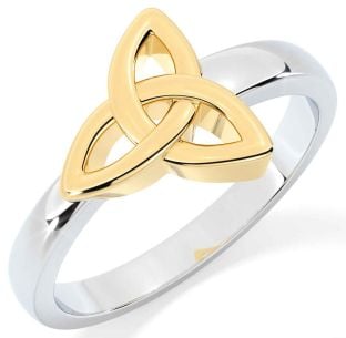 Gold Silver Celtic Trinity Knot Ring