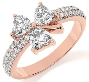 Diamond Rose Gold Shamrock Ring