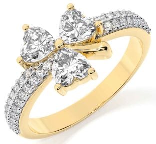 Diamond Gold Shamrock Ring