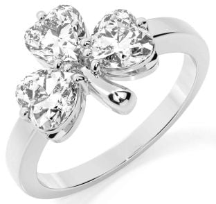 Diamond White Gold Shamrock Ring