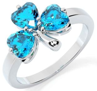 Topaz White Gold Shamrock Ring