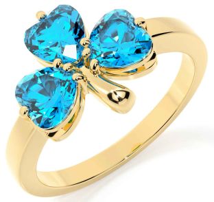 Topaz Gold Shamrock Ring