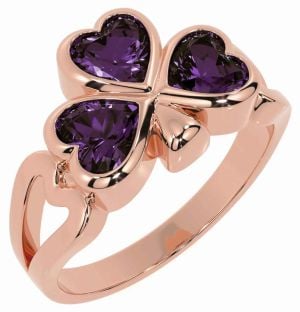 Men's Alexandrite Rose Gold Shamrock Ring