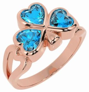 Men's Topaz Rose Gold Shamrock Ring