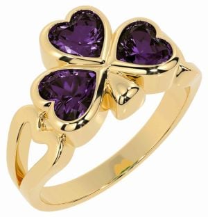 Men's Alexandrite Gold Shamrock Ring