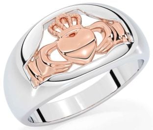 White Rose Gold Claddagh Ring