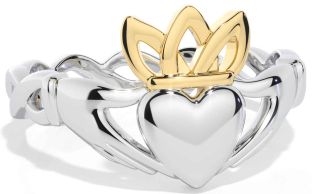 Gold Silver Celtic Claddagh Ring