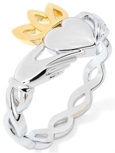 Gold Silver Celtic Claddagh Ring