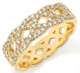 Diamond Gold Silver Infinity Ring