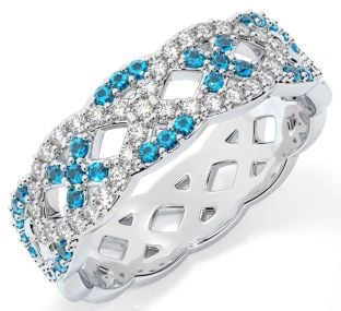 Diamond Topaz Silver Infinity Ring