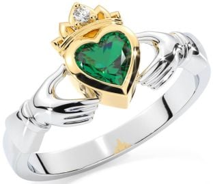 Diamante Smeraldo Oro Argento Claddagh Squillo