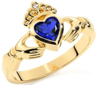 Diamant Saphir Gold Claddagh Ring