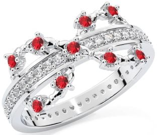 Ruby Silver Infinity Claddagh Ring