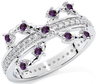 Alexandrite White Gold Infinity Claddagh Ring