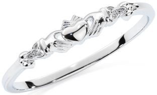 Silver Celtic Claddagh Trinity Knot Ring