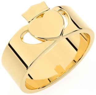 Men's Modern Gold Silver Claddagh Ring