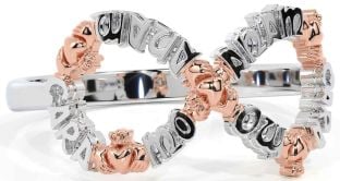 "My Soul Mate" Rose Gold Silver Irish Infinity Claddagh Ring
