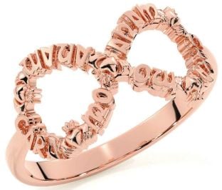 "My Soul Mate" Rose Gold Irish Infinity Claddagh Ring