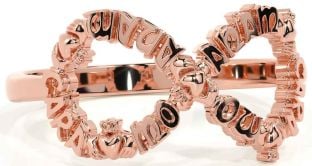 "My Soul Mate" Rose Gold Irish Infinity Claddagh Ring