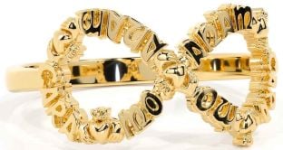 "My Soul Mate" Gold Irish Infinity Claddagh Ring