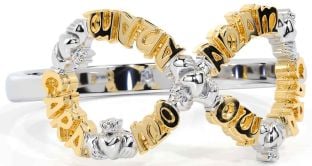 "My Soul Mate" Gold Silver Irish Infinity Claddagh Ring