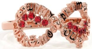 Ruby Rose Gold Silver Claddagh Infinity Irish "My Soul Mate" Ring