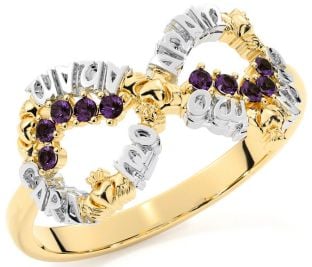 Alexandrite Gold Silver Claddagh Infinity Irish "My Soul Mate" Ring