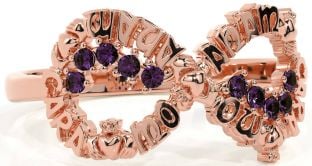 Alexandrite Rose Gold Claddagh Infinity Irish "My Soul Mate" Ring