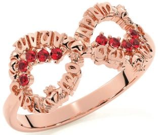 Ruby Rose Gold Claddagh Infinity Irish "My Soul Mate" Ring