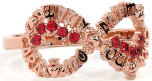 Ruby Rose Gold Claddagh Infinity Irish "My Soul Mate" Ring