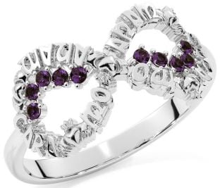 Alexandrite Silver Claddagh Infinity Irish "My Soul Mate" Ring
