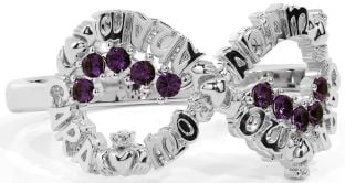 Alexandrite Silver Claddagh Infinity Irish "My Soul Mate" Ring
