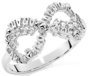Diamond White Gold Claddagh Infinity Irish "My Soul Mate" Ring
