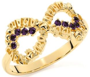 Alexandrite Gold Claddagh Infinity Irish "My Soul Mate" Ring