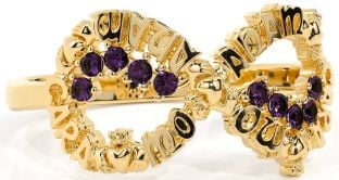 Alexandrite Gold Claddagh Infinity Irish "My Soul Mate" Ring
