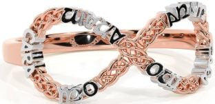 Branco Rosa Ouro Infinidade irlandês Minha alma gêmea Anel