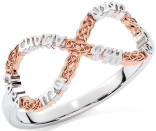 White Rose Gold Infinity Irish "My Soul Mate" Ring
