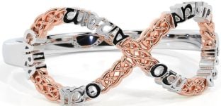Branco Rosa Ouro Infinidade irlandês Minha alma gêmea Anel