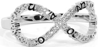 White Gold Infinity Irish "My Soul Mate" Ring