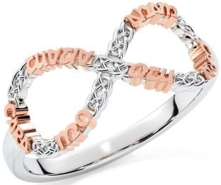 White Rose Gold Infinity Irish "My Soul Mate" Ring